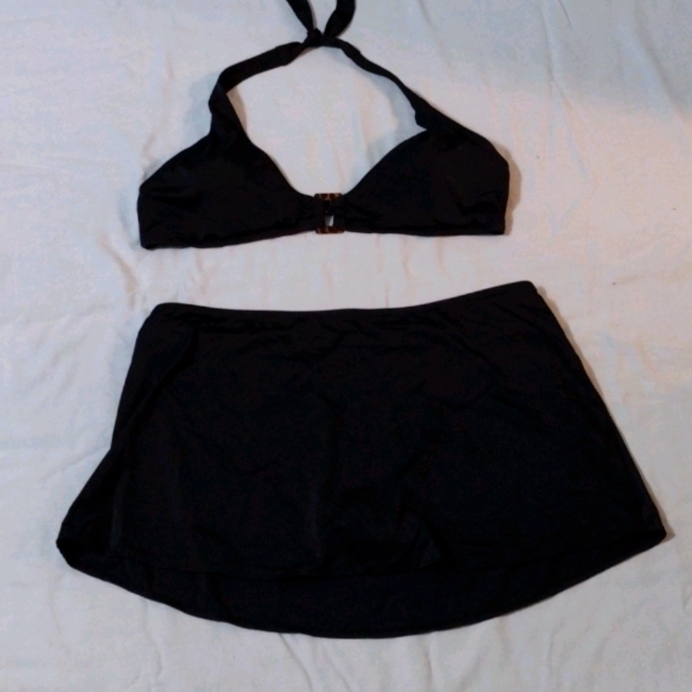 Black 2pc swim skort